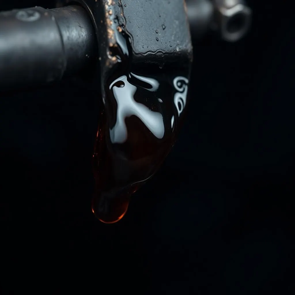 Old, dark, sludgy used motor oil